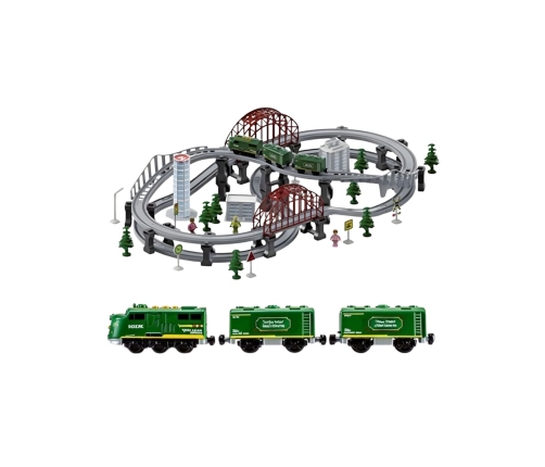 WOOPIE Nowoczesna Kolejka Elektryczna Tor XXL Lokomotywa Cargo Zestaw 128 el.