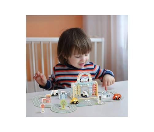 TOOKY TOY Zestaw Mini Miasto Przenośny Zestaw Torba Samochody