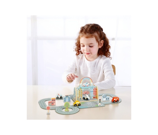 TOOKY TOY Zestaw Mini Miasto Przenośny Zestaw Torba Samochody