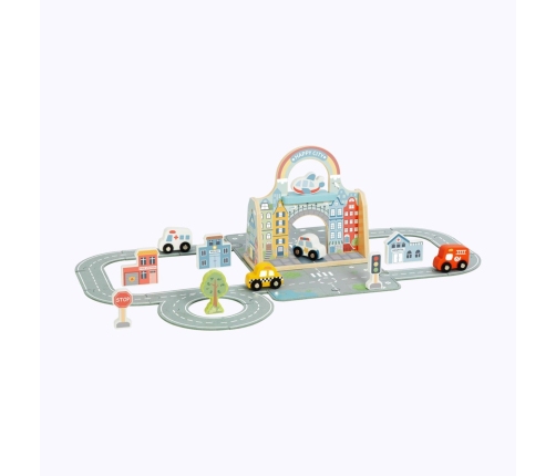 TOOKY TOY Zestaw Mini Miasto Przenośny Zestaw Torba Samochody