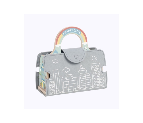 TOOKY TOY Zestaw Mini Miasto Przenośny Zestaw Torba Samochody