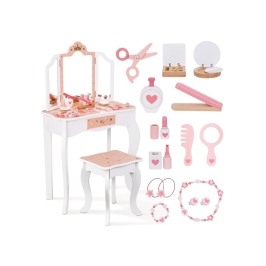 WOOPIE GREEN Drewniana Toaletka z Lustrem i Akcesoriami WOOPIE GREEN Drewniana Toaletka z Lustrem i Akcesoriami