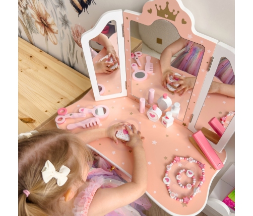 WOOPIE GREEN Drewniana Toaletka z Lustrem i Akcesoriami