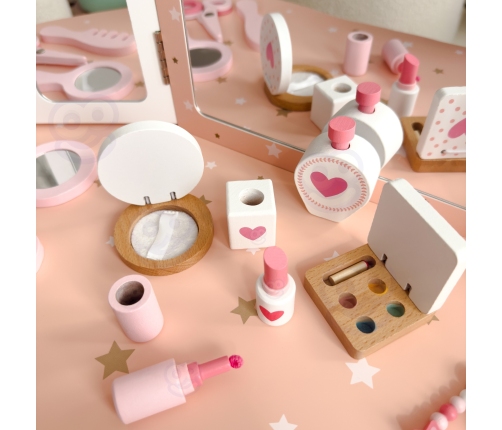 WOOPIE GREEN Drewniana Toaletka z Lustrem i Akcesoriami