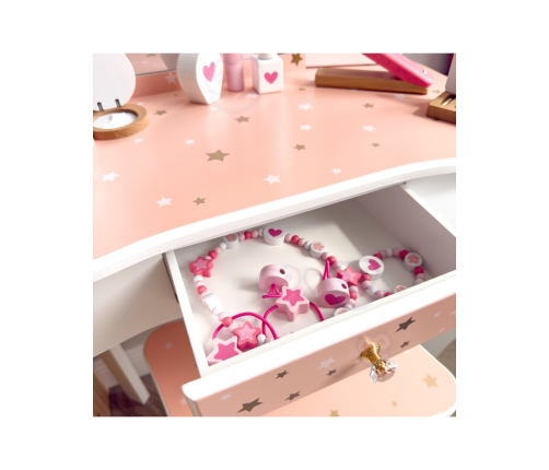 WOOPIE GREEN Drewniana Toaletka z Lustrem i Akcesoriami