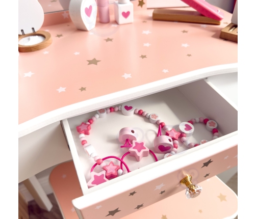 WOOPIE GREEN Drewniana Toaletka z Lustrem i Akcesoriami