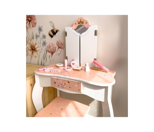 WOOPIE GREEN Drewniana Toaletka z Lustrem i Akcesoriami