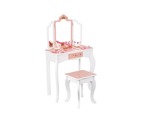 WOOPIE GREEN Drewniana Toaletka z Lustrem i Akcesoriami