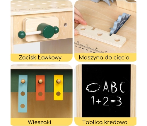 WOOPIE GREEN Drewniany Warsztat STEM Zestaw z Narzędziami