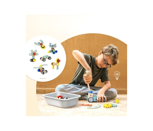 WOOPIE GREEN Drewniany Warsztat STEM Zestaw z Narzędziami