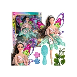 WOOPIE ROYAL Lalka Emi Wróżka z Kolorowymi Skrzydłami i Szczotką do Włosów