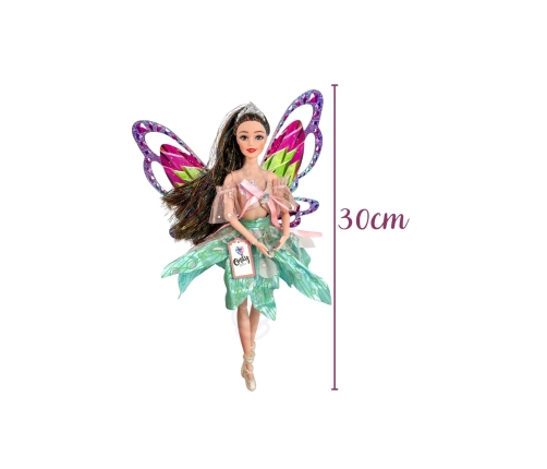 WOOPIE ROYAL Lalka Emi Wróżka z Kolorowymi Skrzydłami i Szczotką do Włosów