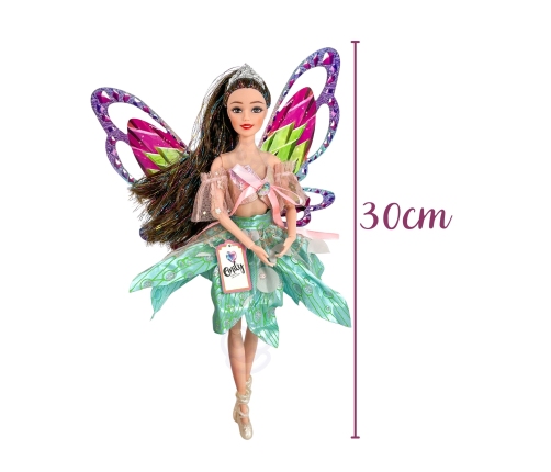 WOOPIE ROYAL Lalka Emi Wróżka z Kolorowymi Skrzydłami i Szczotką do Włosów