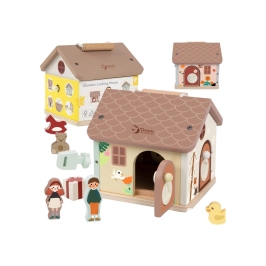 CLASSIC WORLD Drewniany Domek Sensoryczny Edukacyjny z Zamkami Kluczykami 11el. CLASSIC WORLD Drewniany Domek Sensoryczny Edukacyjny z Zamkami Kluczykami 11el.