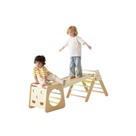 CLASSIC WORLD Drewniany Zestaw Wspinaczkowy Trójkąt Montessori 5w1 - Plac Zabaw Siłownia Indoor dla Dzieci CLASSIC WORLD Drewniany Zestaw Wspinaczkowy Trójkąt Montessori 5w1 - Plac Zabaw Siłownia Indoor dla Dzieci