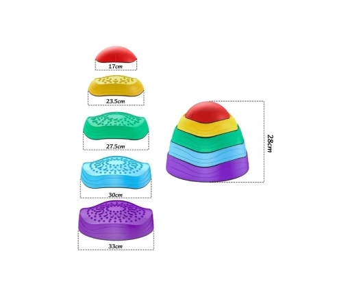 WOOPIE Ścieżka Sensoryczna Kamienie Balansujące dla Dzieci Trening Równowagi 5 szt.