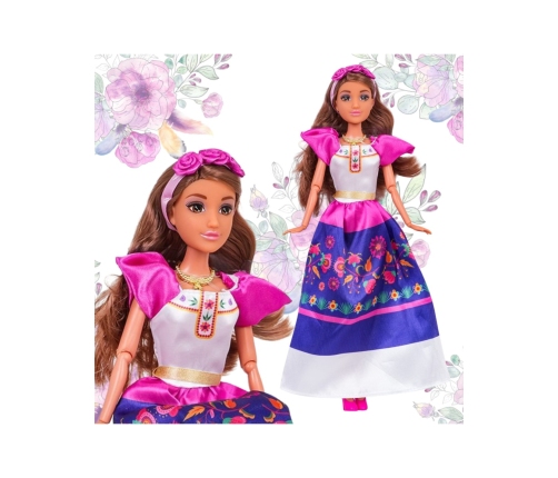 WOOPIE ROYAL Lalki Kobiety Świata Lily Meksykanka Tradycyjny Strój Kwietny Wzór