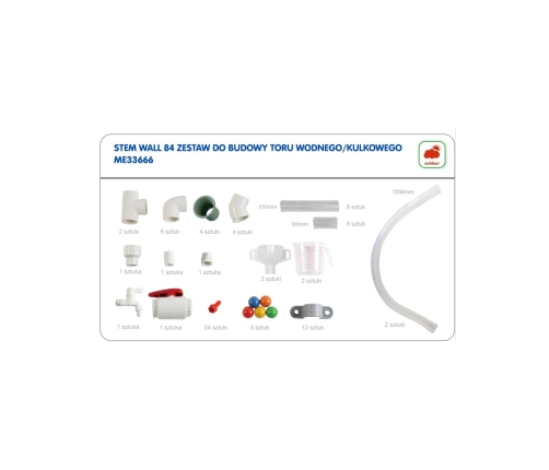 MASTERKIDZ System Rur Do Tablicy STEM 84 Elementów Tor Wodny Kulkowy