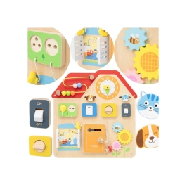 VIGA Drewniana Tablica Manipulacyjna Domek Odkrywania i Nauki VIGA Drewniana Tablica Manipulacyjna Domek Odkrywania i Nauki