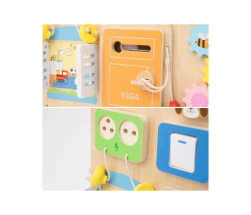 VIGA Drewniana Tablica Manipulacyjna Domek Odkrywania i Nauki