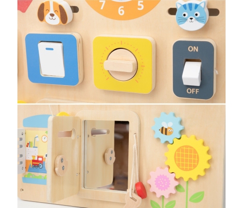 VIGA Drewniana Tablica Manipulacyjna Domek Odkrywania i Nauki