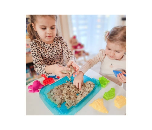 WOOPIE Piasek Kinetyczny 0,5 kg Zestaw Stolik z Foremkami