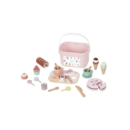 TOOKY TOY Sweet Cake Drewniany Zestaw Słodkości w Pudełku Cukiernia Lodziarnia