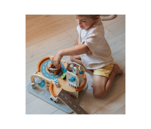 TOOKY TOY Drewniany Kosmiczny Parking Stacja Kosmiczna