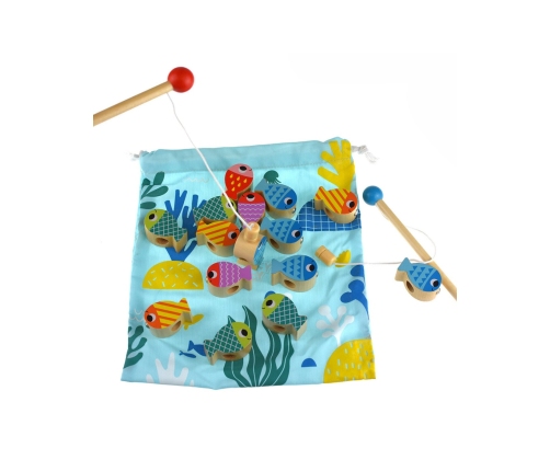 TOOKY TOY Drewniana Gra Wieloryb i Rybki Wielofunkcyjna 4 w 1