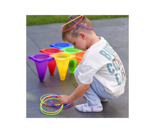 WOOPIE Zestaw Gier Ogrodowych 3w1 Pachołki Obręcze Woreczki 30 el.