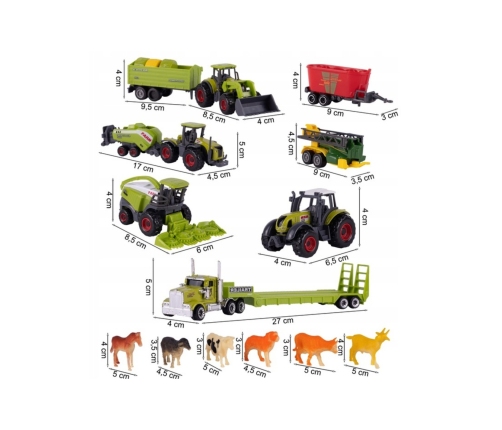 WOOPIE Zestaw Traktorów i Maszyn Rolniczych z Zwierzętami