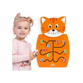 VIGA Drewniana Tablica Manipulacyjna Cyfry Kotek Certyfikat FSC Montessori VIGA Drewniana Tablica Manipulacyjna Cyfry Kotek Certyfikat FSC Montessori