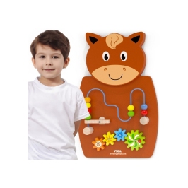 VIGA Drewniana Tablica Manipulacyjna Konik Certyfikat FSC Montessori VIGA Drewniana Tablica Manipulacyjna Konik Certyfikat FSC Montessori