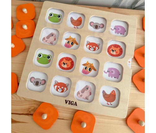 Viga Memory Gra Pamięciowa Zgadnij Obrazki 10 Kart Montessori