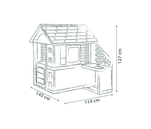 SMOBY Life Domek Ogrodowy PRETTY z Kuchnią + 17 Akcesoriów