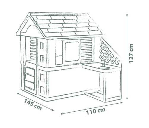 SMOBY Life Domek Ogrodowy PRETTY z Kuchnią + 17 Akcesoriów
