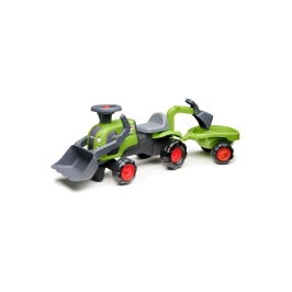 FALK Traktorek Jeździk Baby Claas z Koparką Łyżką i Przyczepą