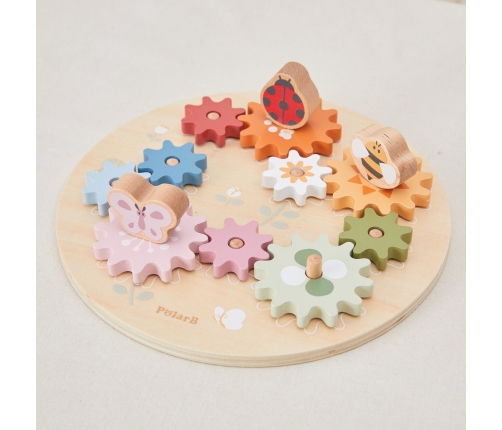 VIGA PolarB Drewniane Kolorowe Koła Zębate Montessori