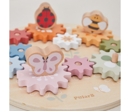 VIGA PolarB Drewniane Kolorowe Koła Zębate Montessori