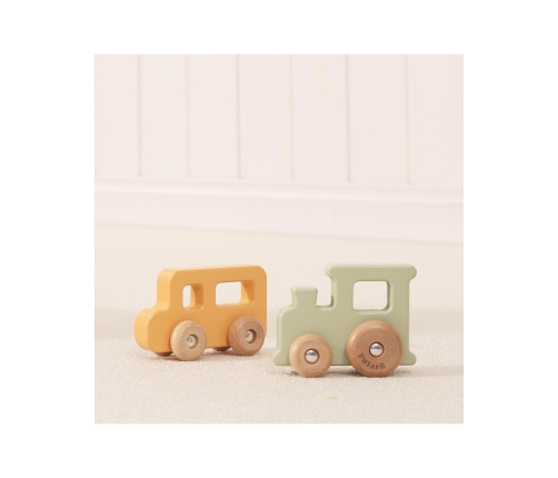 VIGA Zestaw Drewnianych Kolorowych Pojazdów 4szt. z Serii PolarB