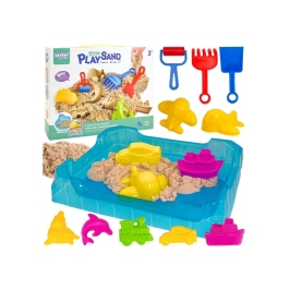 WOOPIE Piasek Kinetyczny 0,5 kg Zestaw Stolik z Foremkami WOOPIE Piasek Kinetyczny 0,5 kg Zestaw Stolik z Foremkami