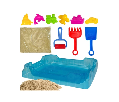 WOOPIE Piasek Kinetyczny 0,5 kg Zestaw Stolik z Foremkami