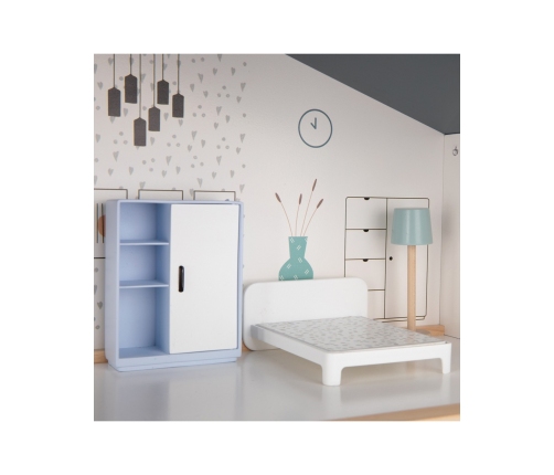 TOOKY TOY Duży Drewniany Domek dla Lalek + Figurki FSC