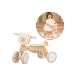 VIGA PolarB Drewniany Jeździk Miś Brunatny Miękkie Koła