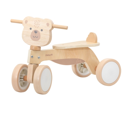 VIGA PolarB Drewniany Jeździk Miś Brunatny Miękkie Koła