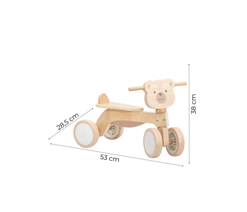 VIGA PolarB Drewniany Jeździk Miś Brunatny Miękkie Koła