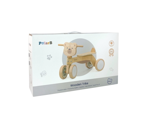 VIGA PolarB Drewniany Jeździk Miś Brunatny Miękkie Koła