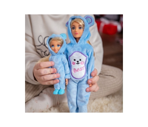 WOOPIE ROYAL Lalki Kombinezony Niebieskie Misie Zestaw 2szt.