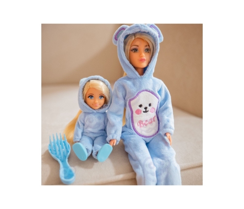 WOOPIE ROYAL Lalki Kombinezony Niebieskie Misie Zestaw 2szt.