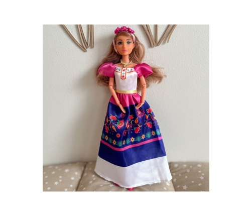 WOOPIE ROYAL Lalki Kobiety Świata Lily Meksykanka Tradycyjny Strój Kwietny Wzór